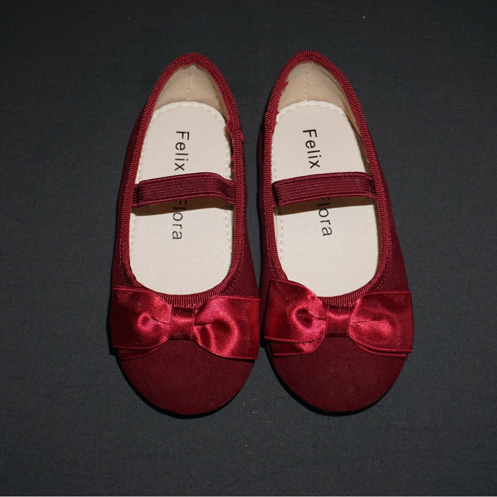 Felix & Flora Burgundy Kids Dress Shoes
